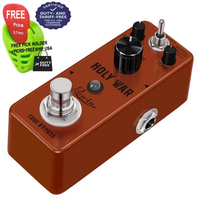 Rowin Holy War Classic 80’s Hiwatt type British DISTORTION Guitar Effect Pedal True Bypass LEF305, FREE PICKS + HOLDER+ FREE SHIP USA