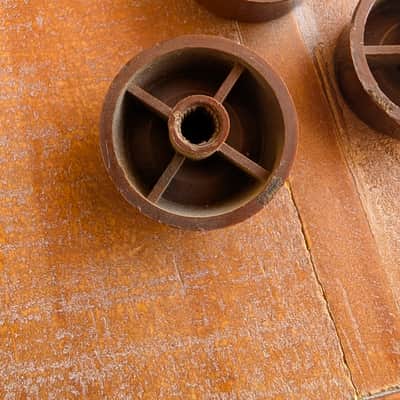 Unbranded Vintage Bakelite Amplifier Knobs Qty 3 1940s Brown image 5