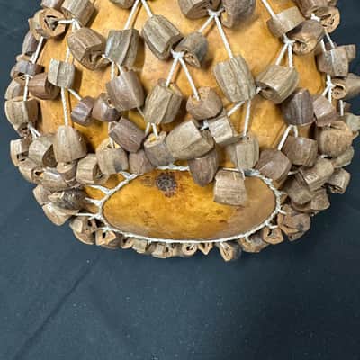 Cameroon African Shekere, Gourd Rattle, Handmade 11" x 8" - MINT image 8