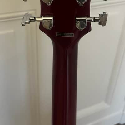 D'Angelico Premier DC Boardwalk P90 2020 Trans Cherry with original DAngelico Deluxe DC Case image 7