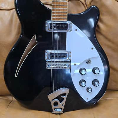 1986 Rickenbacker 360 JETGLO BLACK W/Original Case image 2