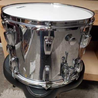 Ludwig 10x14 Monroe Badge Chrome over Maple Snare Drum Early 90's - Chrome image 4