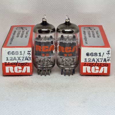 RCA, NIB Made By GE 6681 / 12AX7A Gray Plate Well Matched (8.8%) Pair NOS ECC83 12AX7