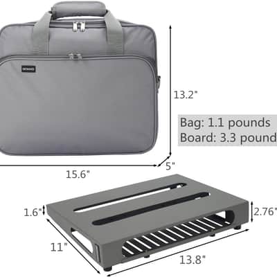Guitar Pedal Board 13.8" x 11" Guitar Pedalboard with Gig Bag and Mounting Tape (Gray) image 3