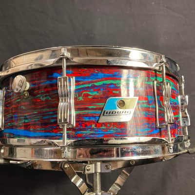 Ludwig 1971 Psychedelic Red - 5x14" Jazz Festival Snare Drum, Excellent! image 5