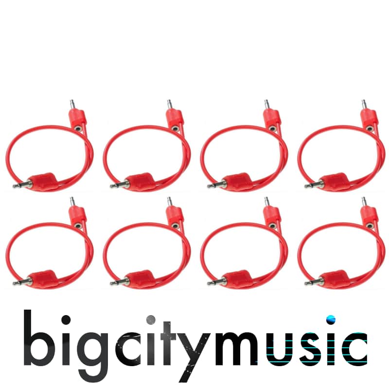 Tiptop Audio Stackcable 8x Red 30cm (12 inches) Eurorack Modular Patch Cable Multiple 8 Cables Bundle image 1