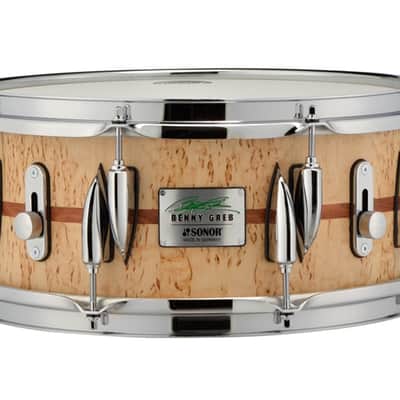 Sonor 13x 5.75" Benny Greb Signature Beech Snare Drum with Teardrop Lugs and Bubinga Inlay image 9