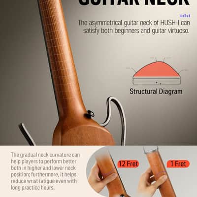 Donner HUSH-I Headless Removable Frames Ultra Light Silent Guitar image 4