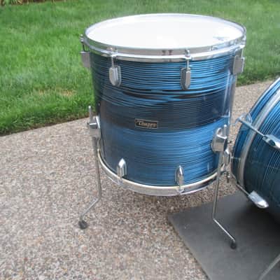 Tempro Vintage 1960s Drum Kit, Japan Made, Blue/Black Strata, Very Clean & Cool! image 8