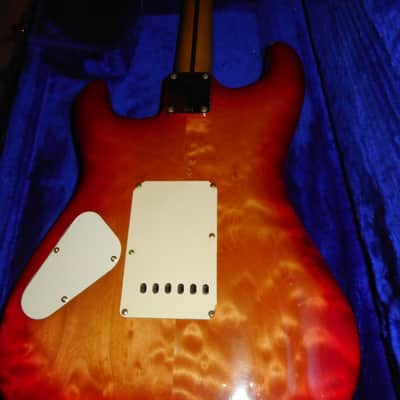 Schecter Van Nuys Hot Rod Custom Strat Super Rare! Curly Maple  1 Humbucker Cherry Sunburst image 7