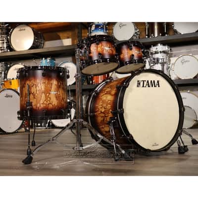 Tama Starclassic Maple 4pc Drum Set Molten Satin Brown Burst w/Black Nickel Hw image 1