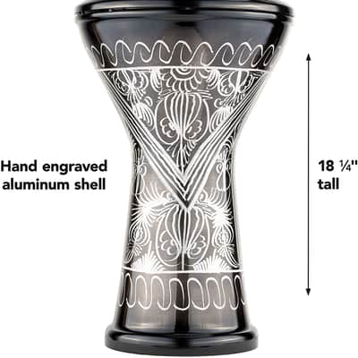 Meinl Percussion HE-3218 Bass Aluminum Doumbek, Hand-Engraved-mint++ in box image 3
