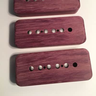 Guilford Purpleheart P-90 Pickup Covers for Gibson/Lollar and others - Set of 3 Natural Wood image 3