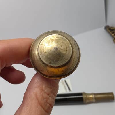 Rare Antique C.G. Conn C Flute Ebonite Headjoint Satin Silver Unibody w/ Gold Plating 440hz image 7