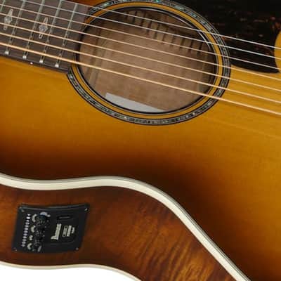 Ibanez AE3007FMH 7-String Acoustic Guitar - Tobacco Edge Burst High Gloss image 7
