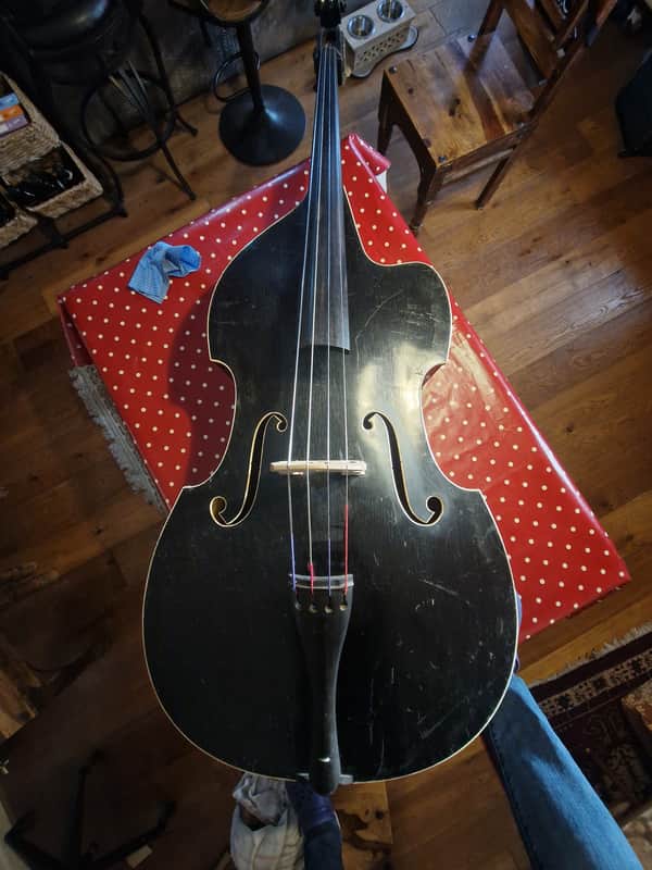 Double Bass Max Hoyer 1940s - Black/wooden image 1