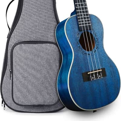 Concert Ukulele Ranch 23 inch Professional Wooden ukelele Instrument with Gig Bag  Starry Blue image 1