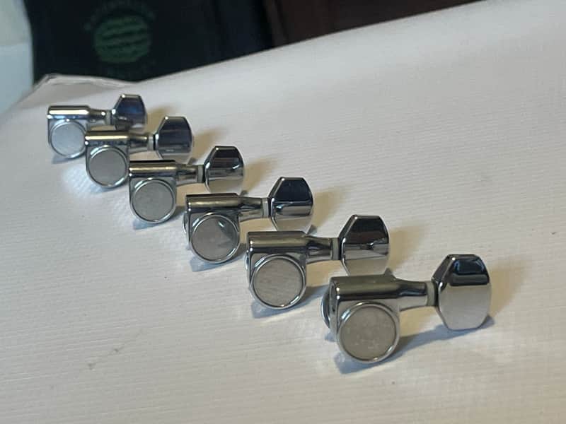 2000's Korean Era Ibanez RG & S Series Chrome Dual Pin Tuning Pegs Tuners 6 In LIne image 1