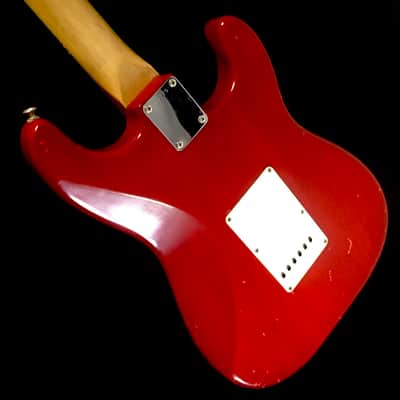 LEFTY! Vintage ST62 Fender Stratocaster Custom Relic Aged Crimson Red Nitro Lacquer New Maple Neck 7.5 Lb HSC image 12