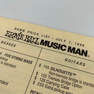 1988 Ernie Ball MUSIC MAN Catalog & NAMM Price List [Silhouette, Steve Morse, Sting Ray, Sabre] image 6