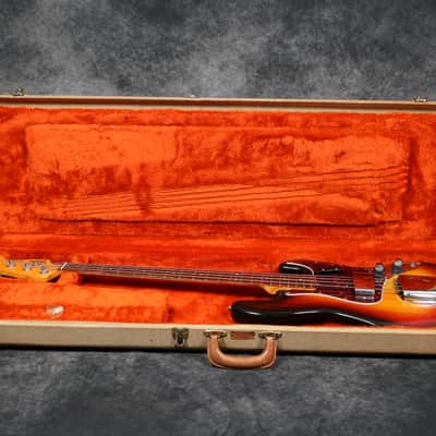 1983 Fender AVRI '62 Stack Knob Jazz Bass - Sunburst - OHSC image 9