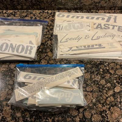 Ludwig, Gretsch, Slingerland, Rogers and more…… Bass Drum Head Decal Lot 303pcs image 11