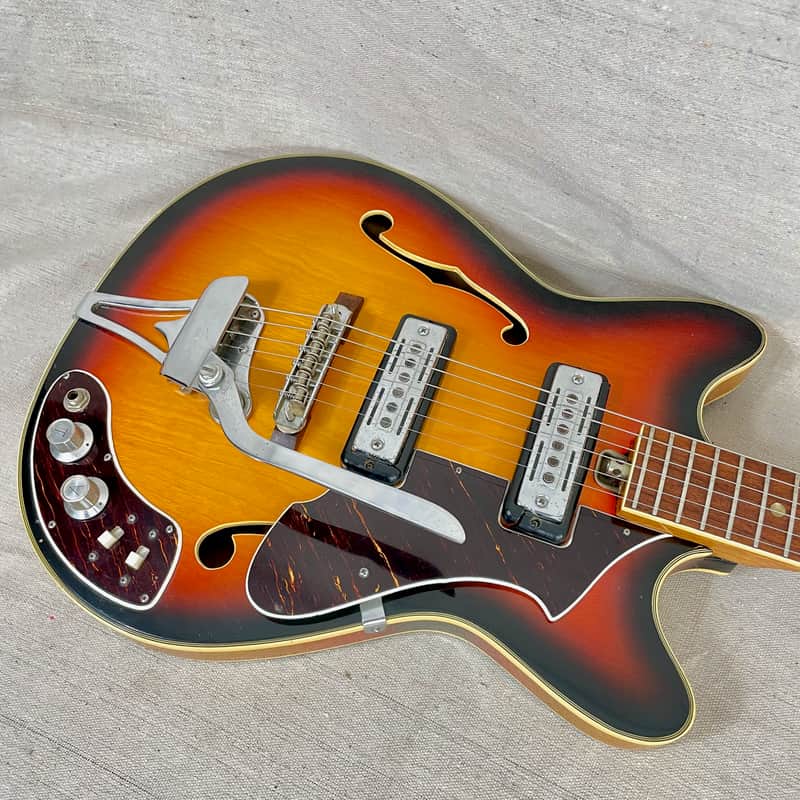 Decca DMI-501 1960s Sunburst Semi Hollow Short Scale Teisco | Reverb