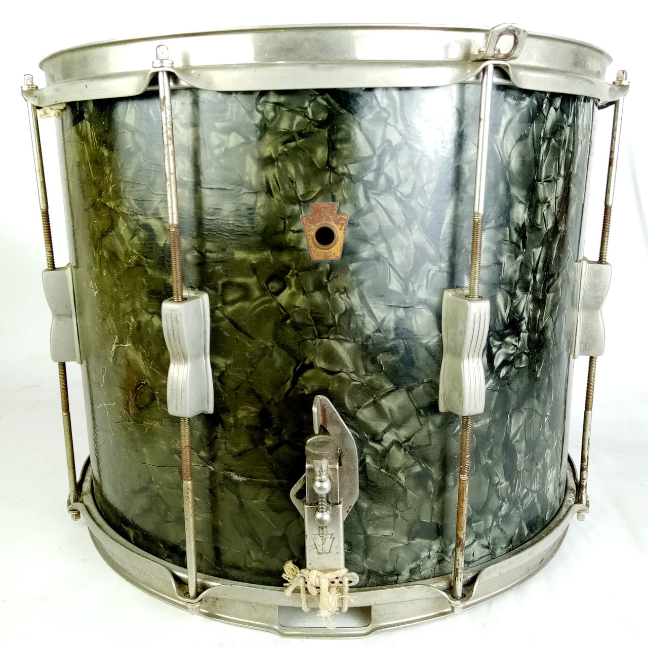 WFL Drum Co 12x15"Marching Snare Drum Black Diamond Pearl BDP Ludwig 3ply NOB Ni — main photograph