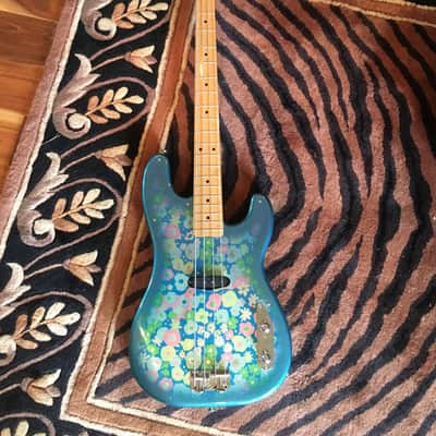 Fender Precision Blue Flower Japanese reissue  1980's Blue Flower Print image 3