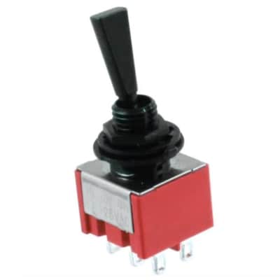 Double Pole ON/OFF/ON Flat Handle Mini Switch - Black