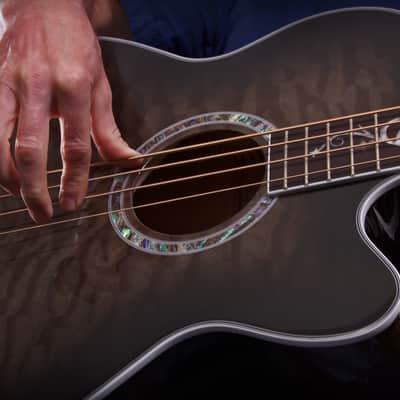 Michael Kelly MKD4SSBSFR Dragonfly 4 Quilt Maple Top Mahogany Neck 4-String Acoustic Electric Bass Guitar image 7