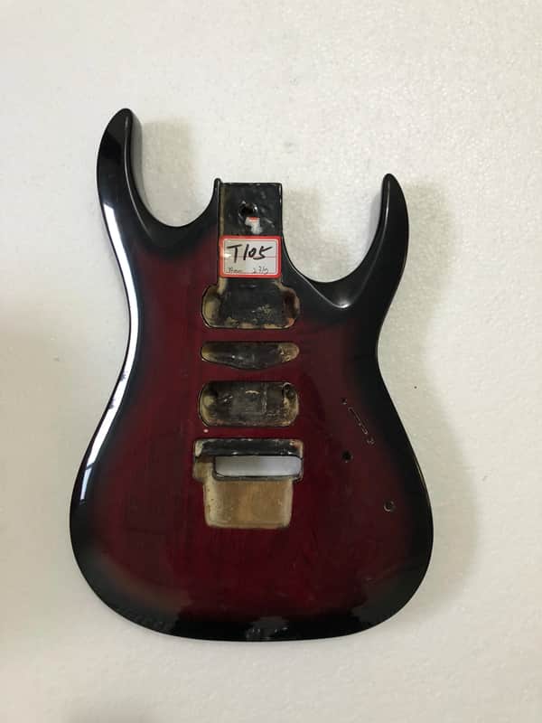 Red Burst HSH Double Cutaway Guitar Body image 1