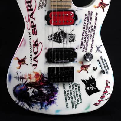Custom Painted And Upgraded Dean Custom Zone Guitar - Aged and Worn With Graphics And Reverse Headstock image 1