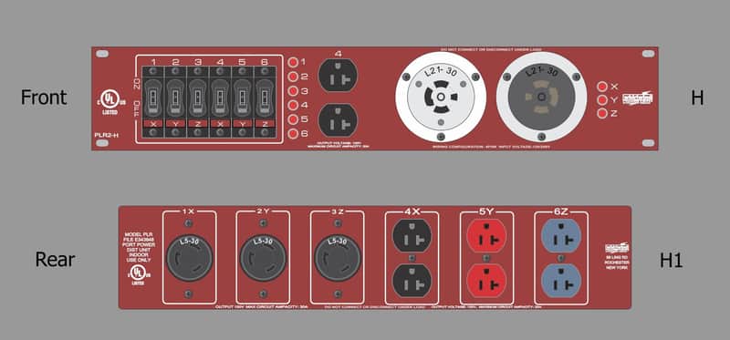 Whirlwind PLR2-H1 30A Power Distro Breaker Power Pak L2130 to LS30 and Duplex image 1