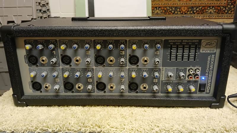 Peavey PVi 8B 8-Channel Powered Mixer/Amplifier - 150W 2010s - Black imagen 1