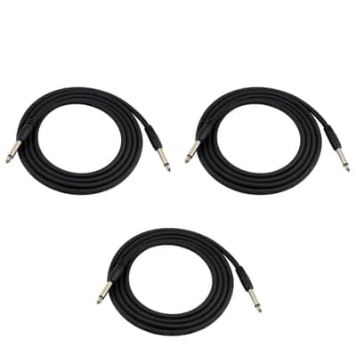Instrument Cable Pack | Cable Instrument | Guitar Instrument Cable 10.6 ft Guitar Instrument Pack of 3 - Black image 1
