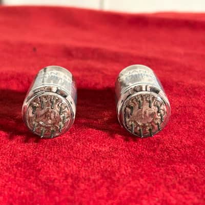 JAN Philips 12AU7 5814-A Matching Pair Vintage Military-Grade Audio Vacuum Tubes 1980s - Clear Glass/Blue Letter image 4