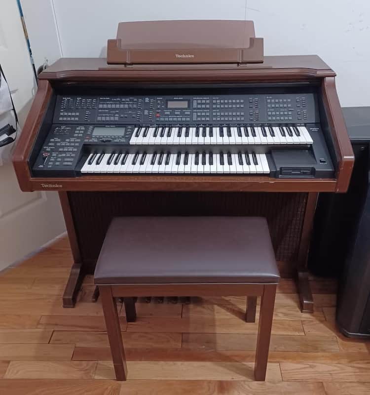 Technics SX-GX5 Electronic Organ - 1988 - w/ bench - Natural Brown