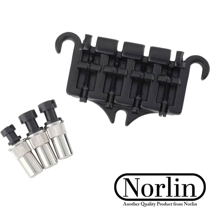Norlin HK30BS 3-Point Bass Bridge for Gibson® Ripper®, SG® & EB-3 Guitars-Black image 1