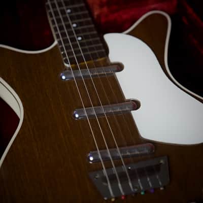 Rare Vintage 1960 Danelectro 6037 DC-3 Deluxe Triple Pickup Shorthorn Dark Walnut w/ OHSC image 8