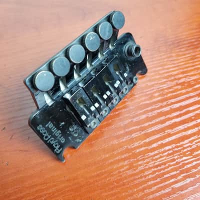 Left Handed Floyd Rose Original Tremolo System Bridge  Lefty 1983 Black-Steve Vai Owned-Vintage image 3
