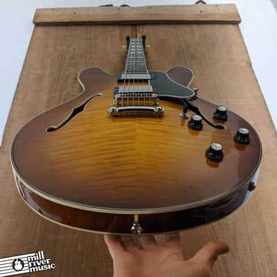 Eastman T486-GB Semi Hollow Thinline Electric Guitar Goldburst Finish image 8