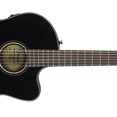 Fender CN-140SCE BLACK Acoustic Electric Solid Top Classical Guitar w/Case image 1