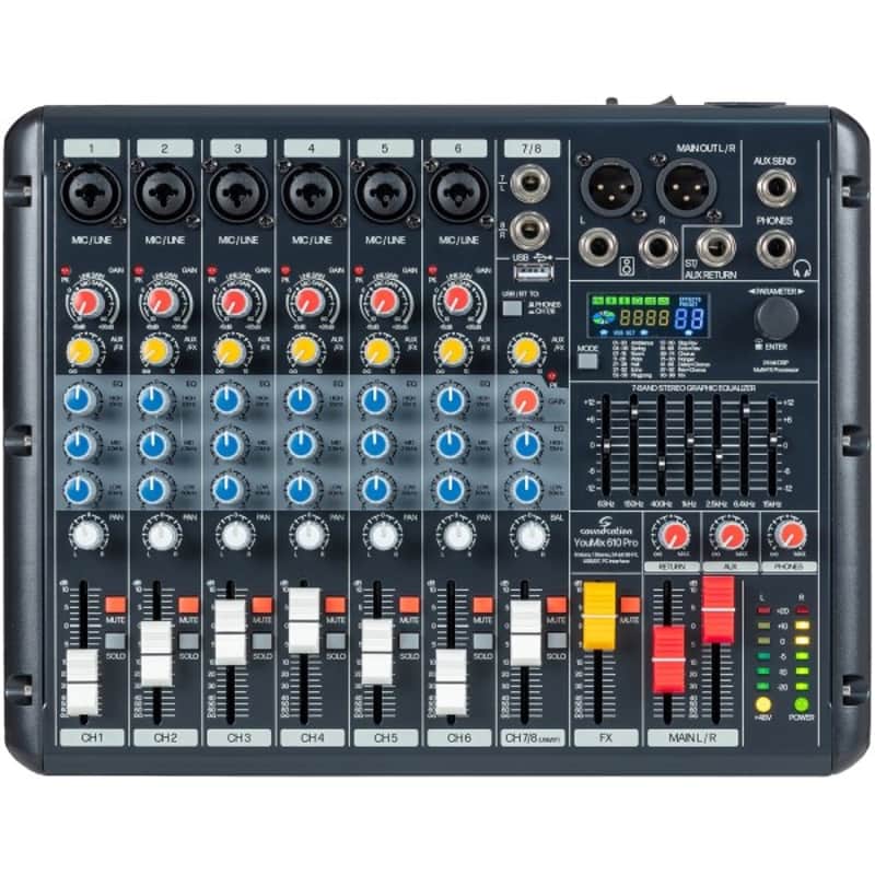 Soundsation YouMix 610 Pro Kompaktmischpult USB Audio Interface 12-Kanal image 1