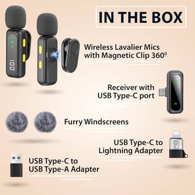 Wireless Lavalier Microphone for iPhone Mini Mic Android/Tablet/PC Video Recording Clip-on Mics with Rotatable Clip&Denoise Recording, Ideal for Vlog Tiktok Youtube Podcast Content Creator image 2