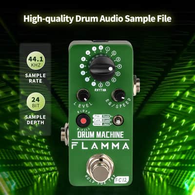 FLAMMA FC12 Drum Machine Guitar Pedal Drum Pedal with Real-Time FILL Function, Guitar Effect Pedal with 48 Drum Grooves 6 Music Styles & Tap Tempo EQ Presets, 44.1kHz/24Bit Mini Pedal image 4