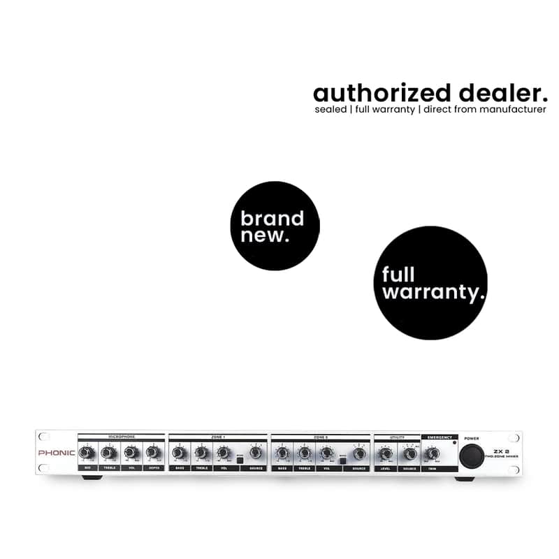Phonic ZX-2 2 Zone Rack Mount Powered Mixer - New Old Stock Closeout image 1
