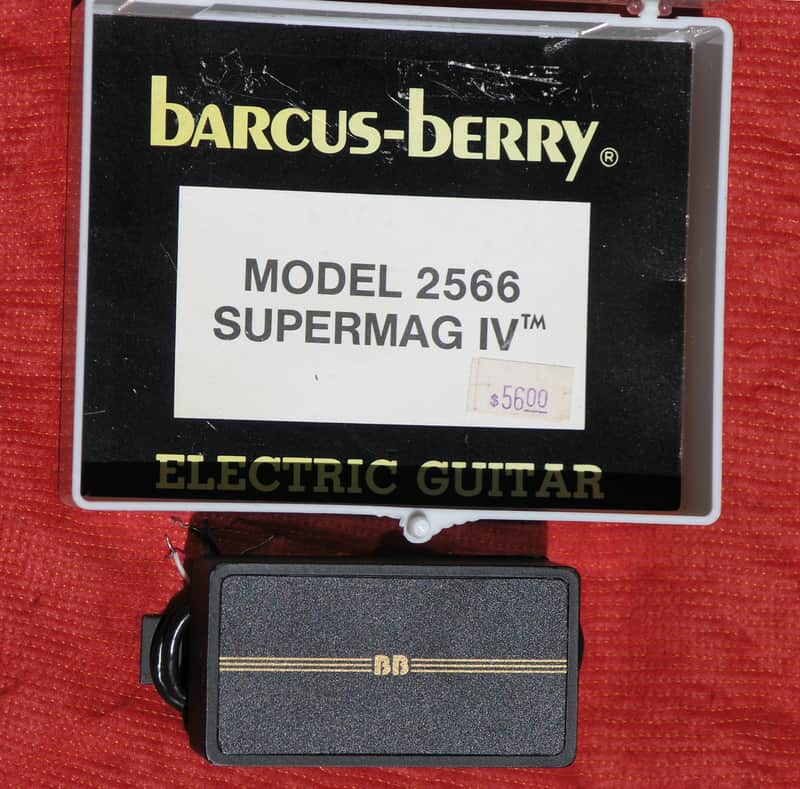Barcus-Berry Vtg Barcus-Berry 2566 "Supermag IV" Hi-Tek Humbucker Pickup Spilt Coil NOS 70s- Black image 1