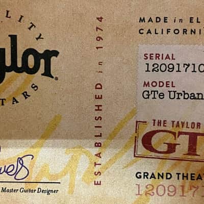 Taylor GTE Urban Ash Grand Theater Acoustic Electric Guitar with Aero Case Ser# 1209171009 image 9