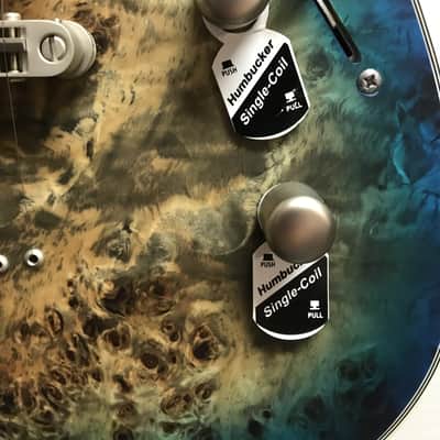 DEAN Exile Select Burled Poplar STQB electric GUITAR new Turquoise Burst - EMG image 4
